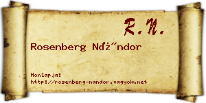 Rosenberg Nándor névjegykártya